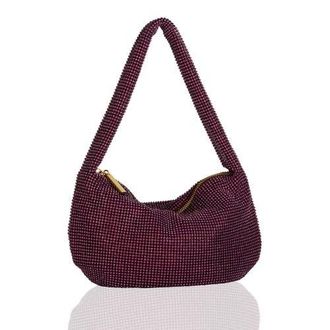 Whiting & Davis Farrah Crystal Hobo in Wine at Nordstrom