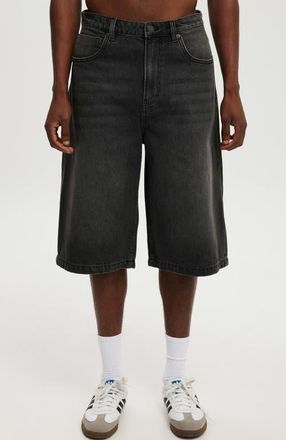 Cotton On Mens Super Baggy Jort in Y2K Washed Black at Nordstrom, Size 26