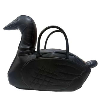 Generic 3D Black Swan PU Leather Crossbody Bag for Women, Fashion Street Style One-Shoulder Purse with Strap for Daily Use (Black)