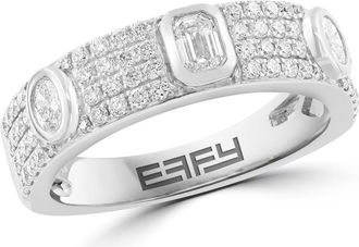 Effy Sterling Silver Lab Grown Diamond Band Ring at Nordstrom Rack, Size 7