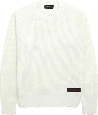 Dsquared2 Stijlvolle Maglia T-shirt voor mannen - Heren - Ronde hals truien - Wit - M - Truien & Vesten