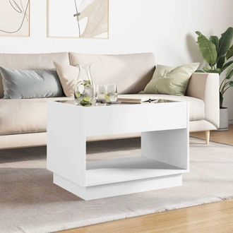 Berkfield Home Decorative Coffee Table with Infinity LED White 70x50x50 cm | Size: 70 x 50 x 50 cm