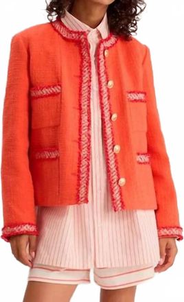 Ines De La Fressange Adelaide Front Patch Pockets Jacket In Iconic Red