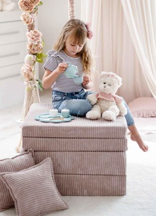 OEM Mini Sof&aacute; De Juegos Montessori Comfort De Pana, Color Rosa Claro