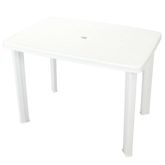 Berkfield Home Garden Table White 101x68x72 cm Plastic | Size: 101 x 68 x 72 cm