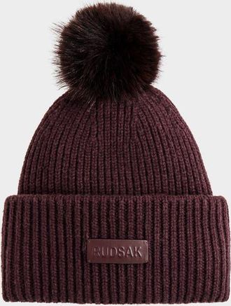 Rudsak Dara Knit Pom Pom Hat in Bordeaux at Nordstrom