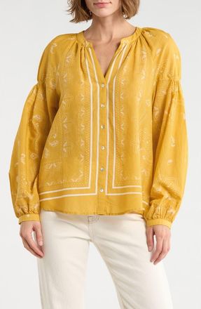 Daniel Rainn Long Sleeve Cotton Top in R392 Yellow at Nordstrom Rack, Size Medium