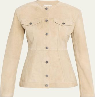 Haikure Temple Paneled Suede Jacket