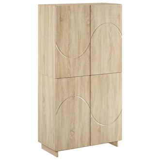 vidaXL Aparador Alto Roble Sonoma 79x41x151 Cm Madera De Ingenier&iacute;a Vidaxl