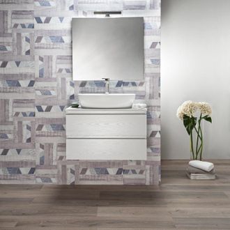 Arche Mobile Bagno 70 Cm Sospeso Bianco 2 Cassetti Per Lavabo Da Appoggio