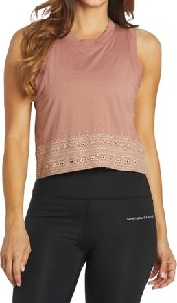 Spiritual Gangster Box Crop Tank Top In Cappucino