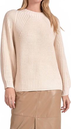 Elan Katie Knit Sweater In Beige