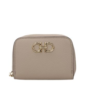 Ferragamo Damens Geldb&ouml;rse Leder Beige/Tan