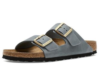 Birkenstock Arizona - Oiled Leather Womens Slide Shoes Basalt Gray : EU 42 (US Womens 11-11.5) Regular