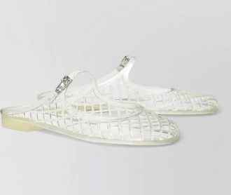 Tory Burch transparent perforated jelly mary jane mules