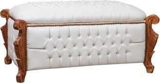 Biscottini International Biscottini - Cassapanca Baule Stile Francese Luigi xvi in Legno Massello di Faggio L115XPR66XH60 cm