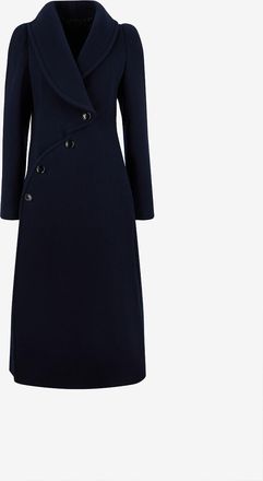 Alaia Langer Schalkragenmantel aus Wolle Curved