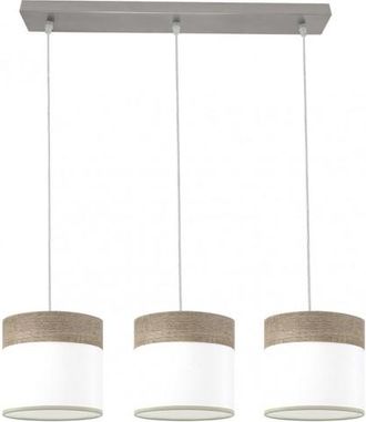 Fabrilamp Regleta Cloe 3xe27 Niquel/blanca-madera Gris Regx60x16 Cm
