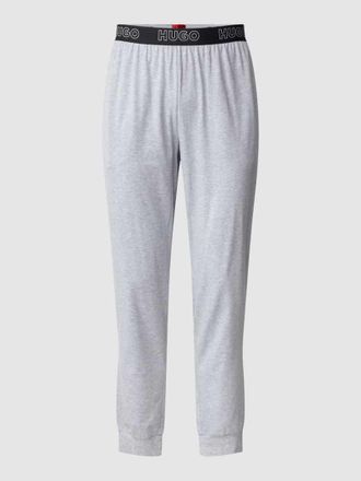 HUGO BOSS Sweatpants mit Label-Stitching Modell Unite in Mittelgrau Melange, Größe M
