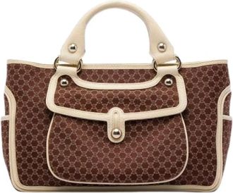 Celine Pre-owned Vintage Canvas Handbag - Dames - Vintage Handtas - Bruin - ONE Size - Leer - Vintage