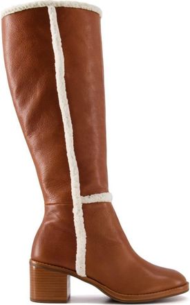 Dune London Tawn Leather Knee High Boots