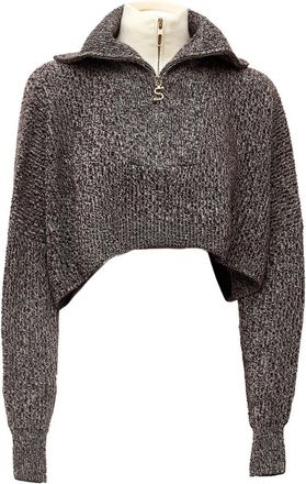 Sportmax Dubbele coltrui met rits - Dames - Coltruien - Bruin - S - Truien & Vesten
