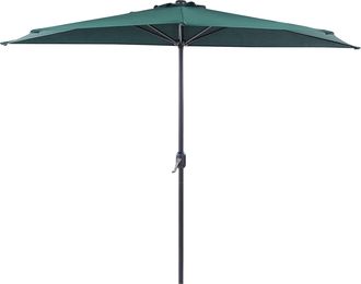 Beliani Beliani - Sombrilla De Poli&eacute;ster Verde Negro 270 Cm Semicircular Sombra Moderno Galati