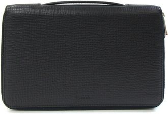 Bally Leather Clutch Bag Handbag (Pre-Owned)