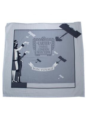Cartier Pre-owned Womens grey bon voyage wool fringed scarf - One Size