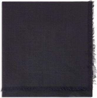 Tom Ford logo-embroidered wool-blend scarf - men - Virgin Wool/Silk - One Size - Black