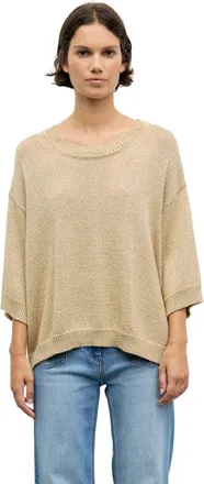 Gerard Darel Roella Relaxed Fit Round Neck Sweater in Gold at Nordstrom, Size X-Large/xx-Large