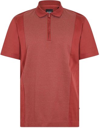 HUGO BOSS Mens Paras 365 Collared Short Sleeve Polo Shirt in Open Brown - Size X-Large