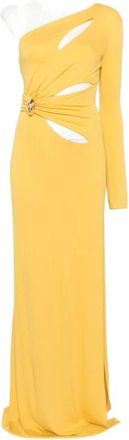 Elisabetta Franchi Red Carpet Jersey Crepe Jurk - Dames - Avondkleed - Geel - L - Kleedjes