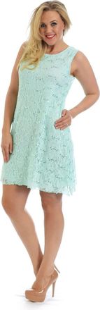 Purple Hanger New Womens Floral Lace Sleeveless Scoop Neckline Ladies Layer Lined Sequin Evening Dress Plus Size Light Green Size 24-26