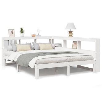 Berkfield Home Bookcase Bed without Mattress White 160x200 cm Solid Wood Pine