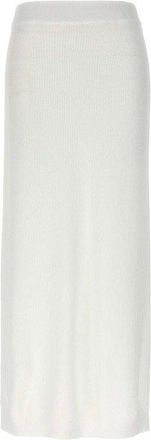 Brunello Cucinelli White Cotton Long Womens Skirt