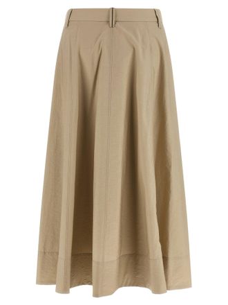 Brunello Cucinelli Womens Beige Cotton Midi Skirt