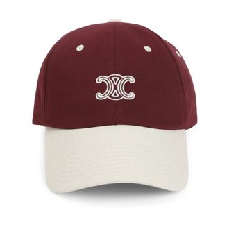 Celine Triomphe Richelieu Cap - female - CELINE - Hats & Caps - Red - M - Accessories