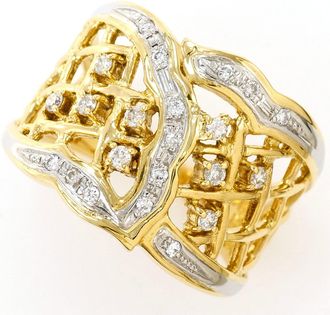 C&A Platinum Yellow Gold Yellow Gold (18K) Platinum 900 Band Ring (Pre-Owned)