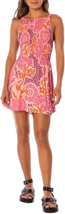 Maaji Scarlett Floral Cover-Up Minidress in Bright Pink at Nordstrom, Size Medium