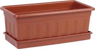 cofan Cofan - Jardinera Marron Modelo Azahar 40 X 20 X 15.5 + Plato 38 X 16.6 Cm Caja 12 Unid