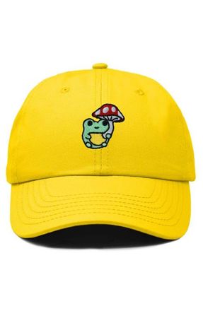 Dalix Mushroom Frog Embroidered Hat in Gold at Nordstrom