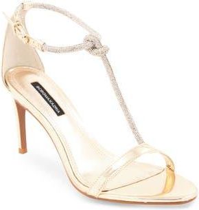 Bcbgmaxazria Trinnia T-Strap Sandal in Platinum at Nordstrom Rack, Size 9.5