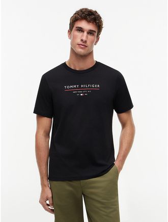 Tommy Hilfiger Mens Hilfiger Logo T-Shirt - Black - XXL