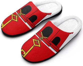 Generic Flag of Gibraltar Mens House Slippers Memory Foam Washable Cotton Slip on Home Shoes