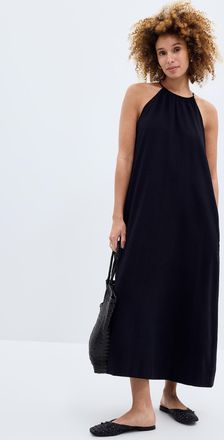 Contemporaine Womens Linen-blend trapeze dress