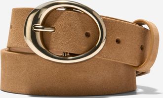 Cole Haan Womens 31MM Oval Centerbar Belt - Beige Size Medium