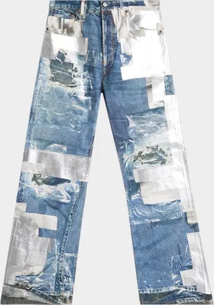 Acne Studios Men & apos;s Tape Print Straight-Leg Jeans