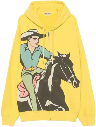 J.W.Anderson Cowboy-print Zip-up Hoodie