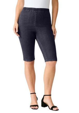 Roaman's Plus Size Comfort Stretch Bermuda Jean Short in Indigo Wash at Nordstrom, Size 42